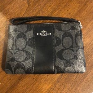 Coach Black/Gray Wristlet
